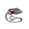 Anillo Pixiu de Granate para Mujer, Plata Tailandesa Vintage, Diseño Único y Creativo, Anillo de Rubí Ajustable