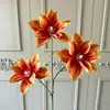 Flores Artificiais de Tecido de Seda Clematis de 3 Cabeças Impressas em 3D para Decorações de Casamento, Flores Artificiais para Chá de Bebê, Arranjo de Cena, Arte Floral e Arranjos de Flores