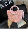Bolsa de Palha Trançada Design Tendência de Primavera Transfronteiriça 2026 Nova Moda Popular Bolsa Transversal Versátil Elegante Bolsa de Ombro Feminina