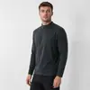 Moletom Esportivo Masculino com Gola Alta e Manga Longa Primavera Outono Respirável Secagem Rápida Fitness Corrida Top Estilos Preto Cinza Branco