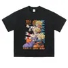 Camiseta estampada vintage desgastada, algodón puro de peso pesado, estilo callejero oversized, top unisex de manga corta, transfronterizo