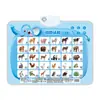 Pared con Diagrama de Lectura Sonora de Iluminación Educativa para Niños con Patrón Horizontal de Elefante Caracteres Transporte Frutas Animales