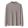 Sudadera de cuello alto medio para hombre con lana y seda, nueva colección otoño/invierno 2026, color liso, casual, cálida, manga larga, capa base