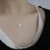 Estilo Coreano Ins Estilo Simple Colgante Oval de Ágata Collar Hueso de Serpiente para Mujer Combinación Versátil Lujo Ligero Gama Alta Estilo Retro Francés