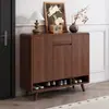 Novo Armário de Sapatos Estilo Chinês para Hall de Entrada de Casa Super Grande Capacidade Console de Entrada Armário de Armazenamento Integrado Montado na Parede Armário de Armazenamento