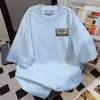 Camiseta Simples de Manga Curta com Gola Redonda e Estampa de Letras Estilo Americano para Mulheres, Verão 2026, Versátil de Rua Soltinho, Par, Ins