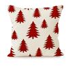Funda de Almohada Navideña Árbol de Navidad Rojo Copo de Nieve Estampada Funda de Almohada Decorativa para Sofá Navideño Venta al por Mayor