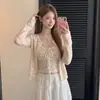 Estilo Romântico Francês Camisola de Renda Branca Cardigã de Manga Longa Conjunto de Duas Peças para Mulheres Início do Outono Conjunto Atmosfera Pura Desejo Emagrecimento