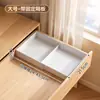 Caja organizadora con divisor de cajón y partición interna retráctil, caja organizadora para cosméticos, tocador, utensilios de cocina y cubiertos