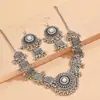 Moda Europea y Americana Retro Simple Exagerado Simple Gema Borla Elegante Collar Pendientes Conjunto de Joyería para Mujer Decoraciones