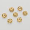 Cobre color que no se desvanece de 18K color oro antiguo flor hueca soporte para pulsera collar DIY hecho a mano espaciador hueco multiestilo