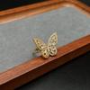Anillo abierto de mariposa con circonitas y diamantes, ligero, de lujo, de alta gama, con diseño de nicho, moderno y combinable.