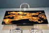 # Mesa de Rio em Resina Epóxi Madeira Maciça Placa Grande Mesa de Chá Mesa de Chá Oceânica Mesa de Jantar Mesa de Café Placa Inteira Mesa de Escritório Chá