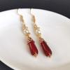 Nuevo Llegada Pendientes Hanfu Rojos Antiguos Pendientes Rojos para Mujer a Juego con Cheongsam Estilo Vestido Antiguo Año Nuevo Chino Pendientes Simples