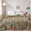 Colchón de verano fino estampado de lujo ligero en tono azul, lavable a máquina, para cama individual y doble, transpirable y amigable con la piel, para aire acondicionado