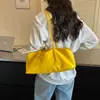 Bolsa Tote Longa de Lona Minimalista para Mulheres, Casual e Sem Esforço, Grande Capacidade, Bolsa de Ombro, Bolsa de Mão/Ombro para o Dia a Dia