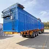 Reboque Basculante Lateral para Exportação Transfronteiriça, Reboque Completo, Semirreboque Tipo Caixa Basculante Lateral Pesado, Reboque Completo Tipo Barra de Tração de 8 Eixos