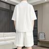 Envío Directo Una Pieza Estilo Hong Kong Seda Hielo Delgado Traje Nuevo Verano Hombres Camisa Holgada de Manga Corta