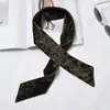 Lenço de Seda Estreito Estilo Europeu e Americano Chique Fita Estampada Lenço Veludo Fino Fashion Retrô Lenço Faixa de Cabelo Feminina Gravata Bolsa