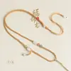 Cordón para Collar de Jade, Cuerda con Colgante Estilo Chino, Cadena para Suéter, Cuerda de Jade Dorado y Jade de Campo Tejida a Mano