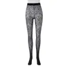 Meia-calça "Vine" Padrão Jacquard Pesado Vintage Sexy Luxuosa Fashionável