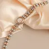 Relógio Feminino Exquisito Pequena Pulseira Gradiente Multicolorido Elegante Único Temperamento Compacto Relógio de Quartzo