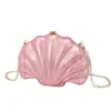 Bolsa Nova de Concha 2024 Personalidade Natural Multicor Bolsa de Festa Bolsa de Mão Transfronteiriça Corrente Ombro Transversal Bolsa Feminina