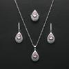 Joyería Europea y Americana, Joyería de Moda con Diamantes Flash de Metal, Collar de Gema Gota de Agua, Anillo, Juego de Aretes, Novia