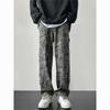 Jeans Camuflado de Qualidade Calças de Cuidado Masculinas High Street Estilo Americano Retro Micro Calças