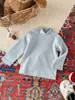 Camiseta Infantil de Manga Longa 320g Lã Malha Canelada Camada Base para Meninos Meninas Bebês Roupa Quente Roupa de Outono Top para Bebê
