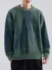 Tejido de Punto de Color Contrastante para Hombre Primavera y Otoño Calle Alta Americana Suave Cera Casual Tejido de Punto Talla Grande Punto Holgado Sudadera Chaqueta