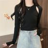 Nicho Outono Cuidados Design Oco Sense Slim-fit Slimming Spice Girls Camiseta de manga comprida Pure Desire Fashion Top ins