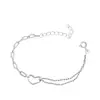 Pulseira Amor Frio Estilo Vazado Assimétrico Feminina Estilo Coreano Simples Moda Criativa Corrente Costurada em Camadas Duplas