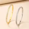 Nuevo Pulsera de Oro de Media Argolla para Mujer Edición Estrecha Pulsera de Acero de Titanio Estilo Coreano Simple Versátil