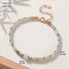 Pulsera Delgada de Tubo Cuadrado de Amatista Azul y Aventurina Natural para Mujer, Pulsera de Cristal Moderna, Elegante, Suave y Sofisticada