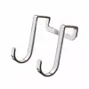 Gancho doble en forma de S de acero inoxidable, gancho para puerta sin perforación para colgar ropa, gancho S multifuncional para puertas de cocina, baño y gabinetes, montado en la pared