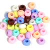 Cuentas de rueda de agujero grande de color macarrón de plástico, cuentas de ábaco redondas planas, accesorios de pulsera DIY transfronterizos, material al por mayor