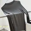 Camisa Básica Confortável de Caxemira Alta Elasticidade Manga Longa Outono e Inverno Quente Slimming Look Top Gola Redonda Cm131 Gola Redonda