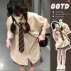 Traje de Uniforme JK Verão Camisa Listrada de Manga Curta Design Feminino Senso de Design Nicho Casual Estilo Japonês Casual Camisa Estilo College Casual