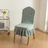 Funda elástica para silla de banquete transfronteriza con falda, funda de silla grande curva de cobertura total, funda a prueba de polvo para respaldo, funda de silla integrada