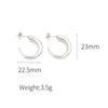 Joyería de oreja francesa simple de alta gama al por mayor ins estilo frío pendientes de acero de titanio con forma de cuerno hueco en C para nicho de mujer