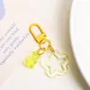 Pendente Criativo Colorido Transparente Ursinho Estrela DIY Chaveiro Fofo Acessórios para Bolsa Feminina Case de Fone de Ouvido Charme