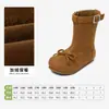 Botas de Estilo Europeu Snafy Botas de Couro para Meninas, Novo Modelo de Inverno para Bebês Meninas, Botas de Algodão de Camada Dupla Quentes Estilo Birkenstock para Crianças