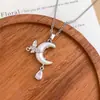 Colar Leve Luxo Nicho Anel Pérola Colar Acessórios Moda Simples Dia dos Namorados Chinês Corrente da Clavícula Cruzamento Venda Quente Corrente de Suéter