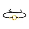 Pulseira de Casal Fita de Möbius de Ouro Puro 999 Shuibei Corda de Mão Trançada Vermelha e Preta Sinal de Amor para Homens e Mulheres Presente
