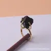 Anillo Ajustable de Piedra Preciosa Cristalina Curativa Europeo y Americano Anillo de Garra Irregular Chapado en Oro Joyería Anillo