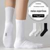 Meias Masculinas de Cano Médio para Esportes de Primavera e Verão, Basquete, Corrida, Maratona, Forradas com Lã, Meias de Toalha Espessadas, Badminton, Meias de Caminhada
