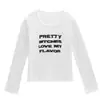 Nueva Camiseta de Otoño con Hombro Derecho para Mujer, Chica Dulce y Picante, Cuello en U con Letras Estampadas, Cintura Ajustada, Prenda Base, Top de Manga Larga