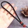 Nuevo ágata roja redonda cuenta botón pieza de mano cuerda colgante DIY Jade texto juego colgante joyería cuerda de mano al por mayor