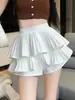 Falda Pantalón Plisada de Doble Capa para Niñas, Versátil de Primavera y Verano Anti-Exposición de Cintura Alta Estilo Hot Girl Corta de Línea A